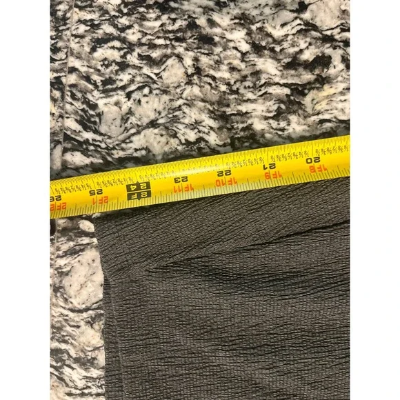 Zara Dark Grey Plisse Wide Leg Pants High Waist Textured Drawstring Small - Picture 4 of 5